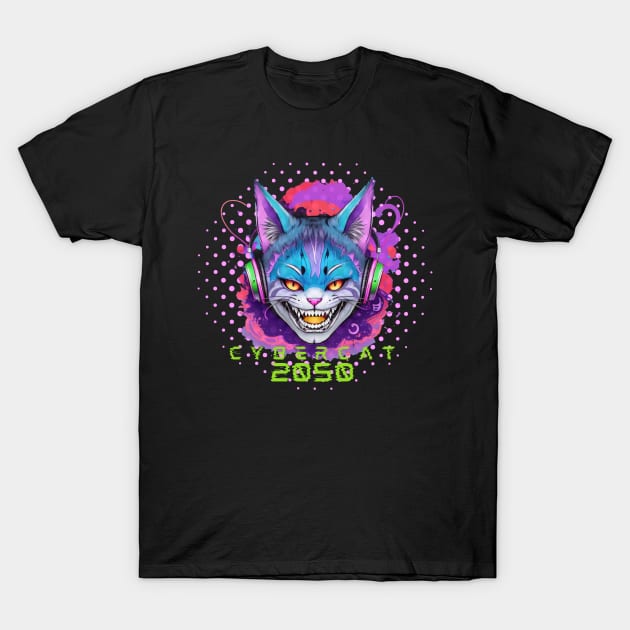 Cyber Cat DJ Vibes Tee! T-Shirt by SocietyTwentyThree